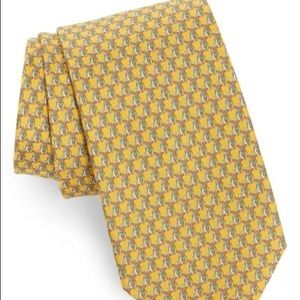 Salvatore Ferragamo NWT Silk Necktie with Unique Duck Print, original gift box